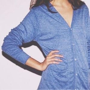 American Apparel Tri Blend Blue Cardigan